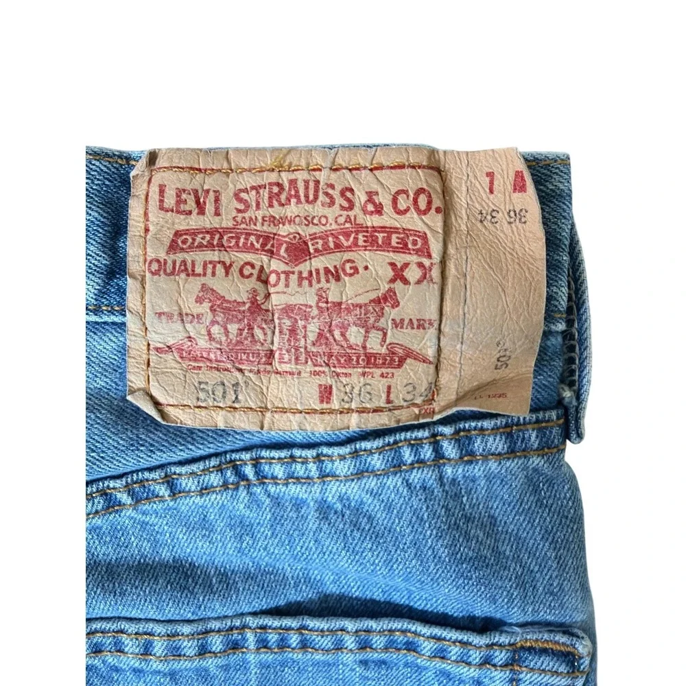 Levi's‎ 501 Original Fit Jeans Mens 36x34 Button Fly Blue Denim